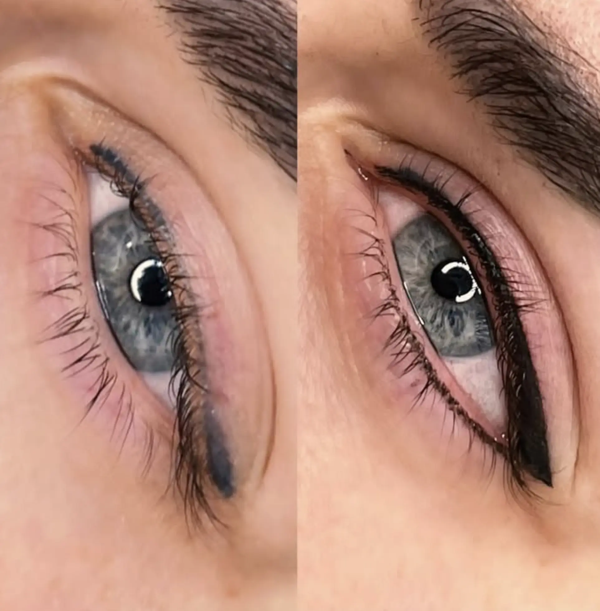 Before and after eyeliner tattoo