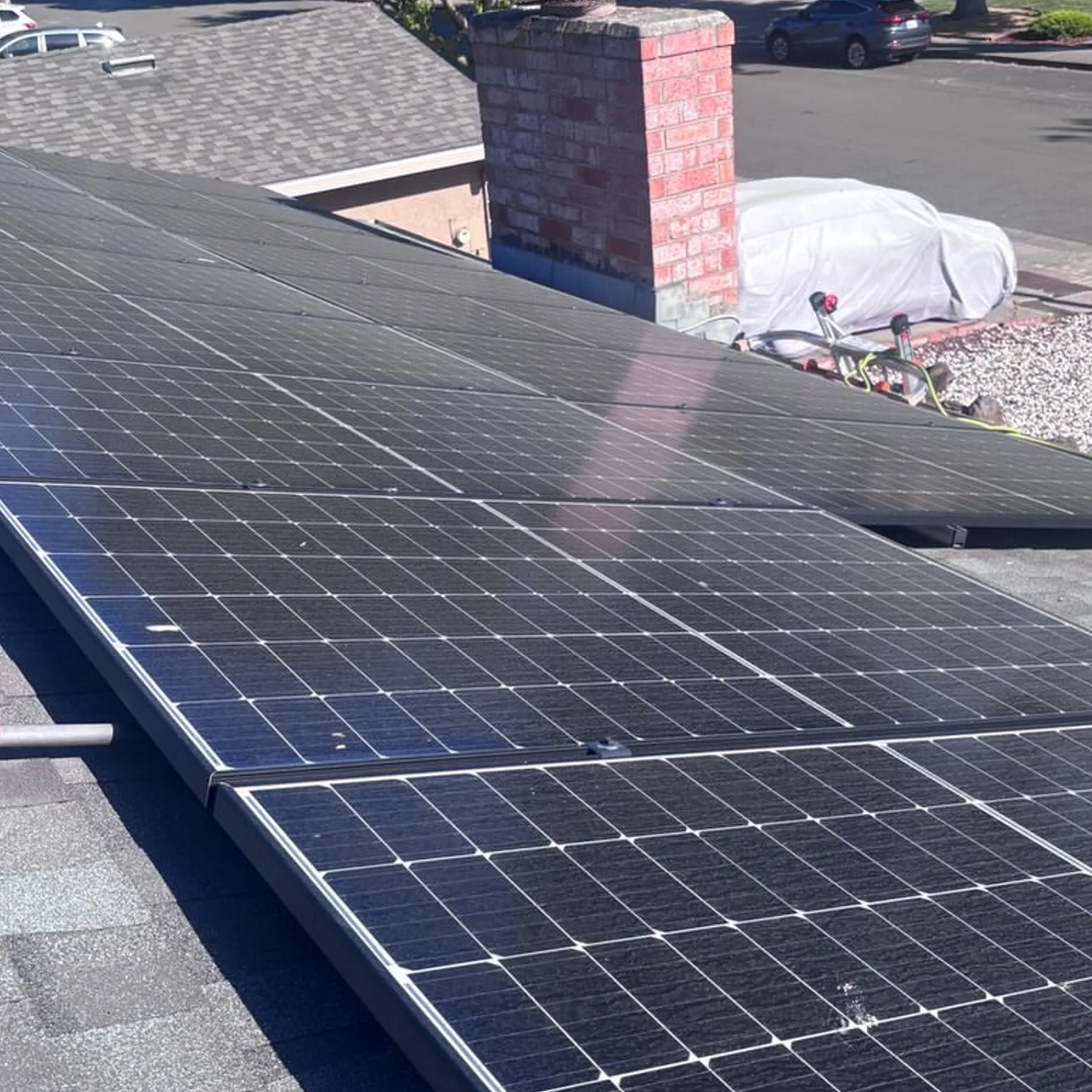 solar array for panel cleaning